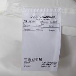 Pre Owned Dolce & Gabbana White Cotton Gold Fit Shirt L