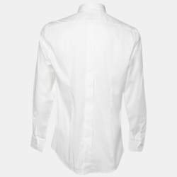 Pre Owned Dolce & Gabbana White Cotton Gold Fit Shirt L