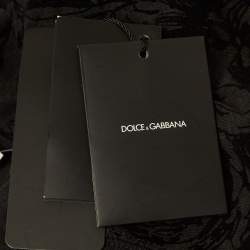 Pre Owned Dolce & Gabbana Dark Grey Bee Crown Flock Print Cotton Jumper M 