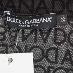 Pre Owned Dolce & Gabbana Black Logo Monogram Cotton Regular Fit Polo T-Shirt 4XL