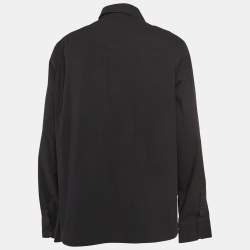 Pre Owned Dolce & Gabbana Black Cotton Blend Embossed Pocket Detail Shirt XL