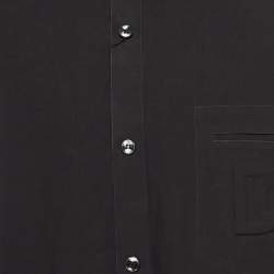 Pre Owned Dolce & Gabbana Black Cotton Blend Embossed Pocket Detail Shirt XL