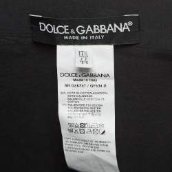 Pre Owned Dolce & Gabbana Black Cotton Blend Embossed Pocket Detail Shirt XL