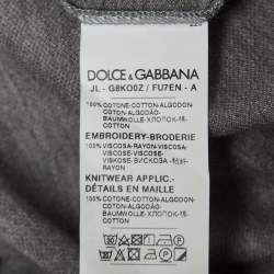 Pre Owned Dolce & Gabbana Grey Cotton Half Sleeve Polo T-shirt XXXL