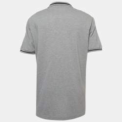 Pre Owned Dolce & Gabbana Grey Cotton Half Sleeve Polo T-shirt XXXL