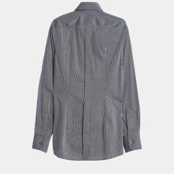 Dolce & Gabbana Black Striped Cotton Long Sleeve Shirt S (US 15)