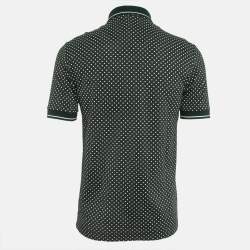 Pre Owned Dolce & Gabbana Green Printed Cotton Pique Polka Dots Polo T-Shirt S