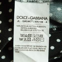 Pre Owned Dolce & Gabbana Green Printed Cotton Pique Polka Dots Polo T-Shirt S