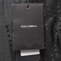 Pre Owned Dolce & Gabbana Black Plaid Wool 3 Pc Suit M