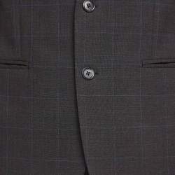 Pre Owned Dolce & Gabbana Black Plaid Wool 3 Pc Suit M