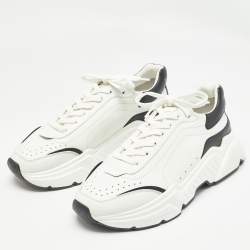 Pre Owned Dolce & Gabbana Black/White Leather Daymaster Sneakers Size 43