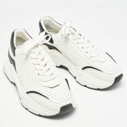 Pre Owned Dolce & Gabbana Black/White Leather Daymaster Sneakers Size 43