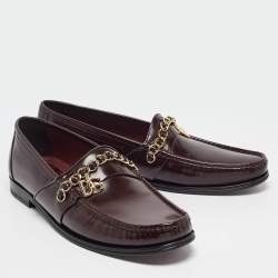 Pre Owned Dolce & Gabbana Brown Leather Slip On Loafers Size 46
