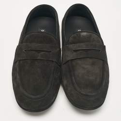 Dolce & Gabbana Black Suede Slip On Loafers Size 41