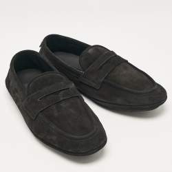 Dolce & Gabbana Black Suede Slip On Loafers Size 41