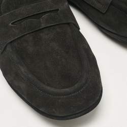 Dolce & Gabbana Black Suede Slip On Loafers Size 41