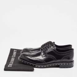 مملوكة مسبقًا Dolce & Gabbana Black Leather Brogue Derby Size 41