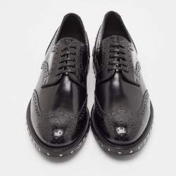 مملوكة مسبقًا Dolce & Gabbana Black Leather Brogue Derby Size 41