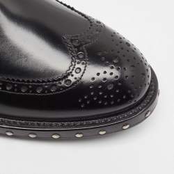 مملوكة مسبقًا Dolce & Gabbana Black Leather Brogue Derby Size 41