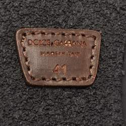 مملوكة مسبقًا Dolce & Gabbana Black Leather Brogue Derby Size 41