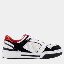 Dolce & Gabbana White Mesh and Suede New Roma Sneakers EU 39.5