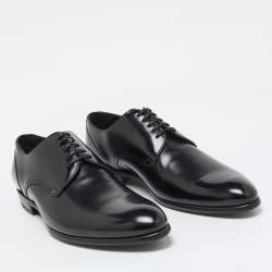 Dolce & Gabbana Black Leather Lace Up Derby Size 42.5