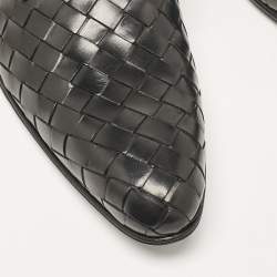 Pre Owned Dolce & Gabbana Black Intrecciato Leather Derby Oxford Size 43