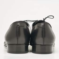 Pre Owned Dolce & Gabbana Black Intrecciato Leather Derby Oxford Size 43