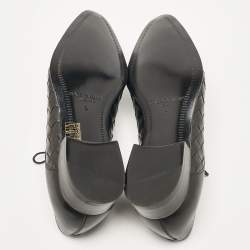 Pre Owned Dolce & Gabbana Black Intrecciato Leather Derby Oxford Size 43