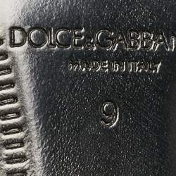 Pre Owned Dolce & Gabbana Black Intrecciato Leather Derby Oxford Size 43