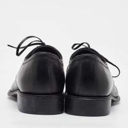 Pre Owned Dolce & Gabbana Black Leather Lace Up Derby Size 41.5