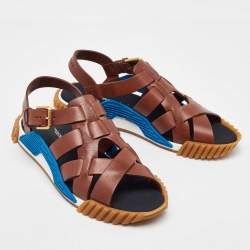 Dolce & Gabbana Brown Leather Ns1 Buckle Sandals 