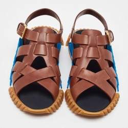 Dolce & Gabbana Brown Leather Ns1 Buckle Sandals 