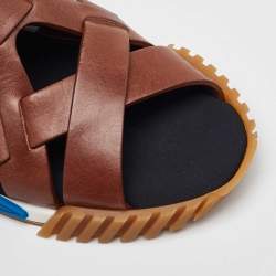 Dolce & Gabbana Brown Leather Ns1 Buckle Sandals 