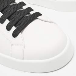 مملوكة مسبقًا Dolce & Gabbana White/Black Leather Portofino Royal Sneakers Size 41
