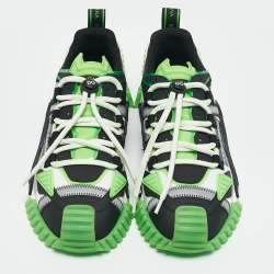 Dolce & Gabbana Green/Black Leather and Nylon Ns1 Low Top Sneakers Size 41