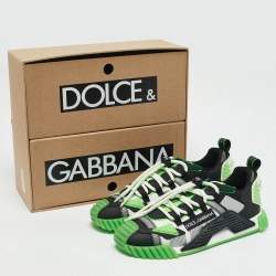 Dolce & Gabbana Green/Black Leather and Nylon Ns1 Low Top Sneakers Size 41