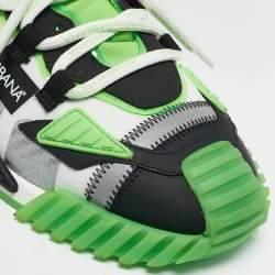 Dolce & Gabbana Green/Black Leather and Nylon Ns1 Low Top Sneakers Size 41
