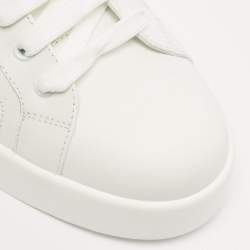 Pre Owned Dolce & Gabbana White Leather Crown Patch Portofino Sneakers Size 43