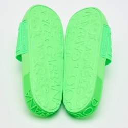 Dolce & Gabbana Green Rubber Logo Flat Slides Size 41