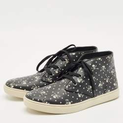Dolce & Gabbana Black Coated Canvas Skeleton LDN High Top Sneakers Size 44