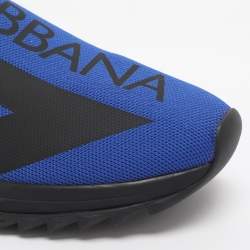 مملوكة مسبقًا حذاء رياضي دولتشي أند غابانا سنيكرز كنفا بلون أزرق/أسود عالي الرقبة مقاس 42.5