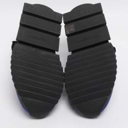 مملوكة مسبقًا حذاء رياضي دولتشي أند غابانا سنيكرز كنفا بلون أزرق/أسود عالي الرقبة مقاس 42.5