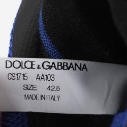 مملوكة مسبقًا حذاء رياضي دولتشي أند غابانا سنيكرز كنفا بلون أزرق/أسود عالي الرقبة مقاس 42.5