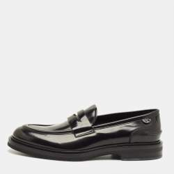 Pre Owned Dolce & Gabbana Size 44.5 Black Leather Penny Loafers