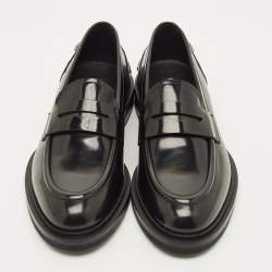 مملوكة مسبقًا Dolce & Gabbana Size 44.5 Black Leather Penny Loafers
