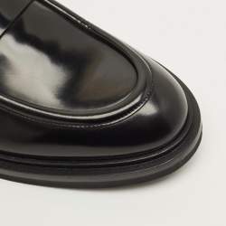 مملوكة مسبقًا Dolce & Gabbana Size 44.5 Black Leather Penny Loafers