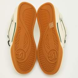 Pre Owned حذاء رياضي دولتشي أند غابانا روما جلد كريمي/أخضر عنق منخفض مقاس 41.5