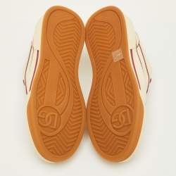 Pre Owned حذاء رياضي دولتشي أند غابانا روما جلدي كريمي/أحمر منخفض المقاس 41.5