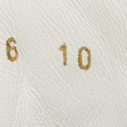 Pre Owned حذاء رياضي دولتشي اند غابانا بورتوفينو جلد ابيض / اسود مزين بالكريستال ومزود برباط مقاس 44